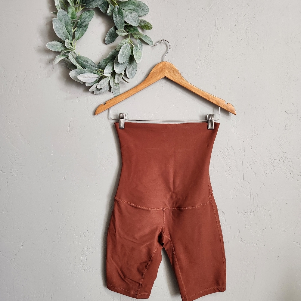 Bao Bei Active Postpartum Recovery Biker Shorts - Rise Camel Brown